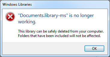 documents.library-ms windows 7th error
